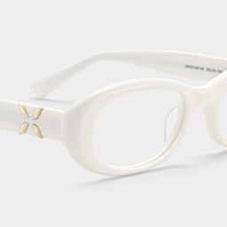 Catherine White Oval Glasses5