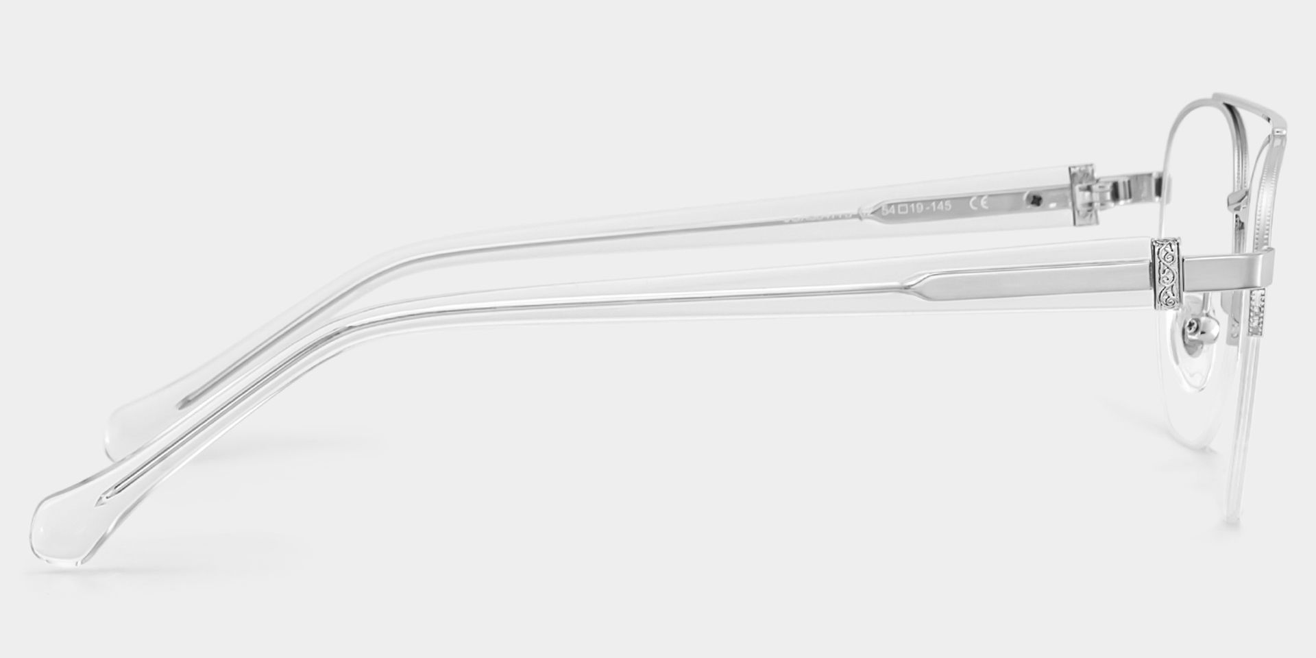 Emily Silver Frame Glasses with Aviator Frame Online | ZEELOOL3