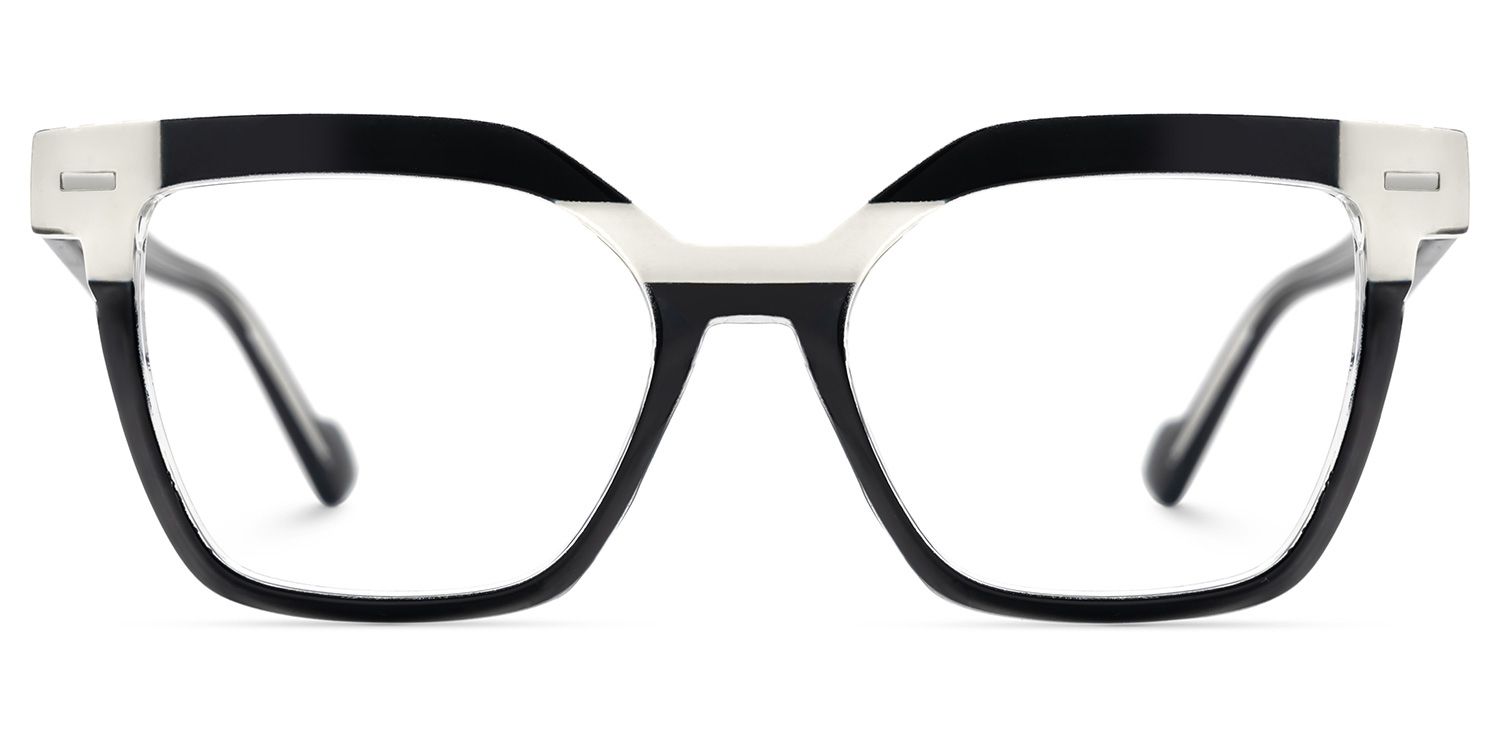 Black White Square Frame Glasses - Pinette on Sale | Zeelool1