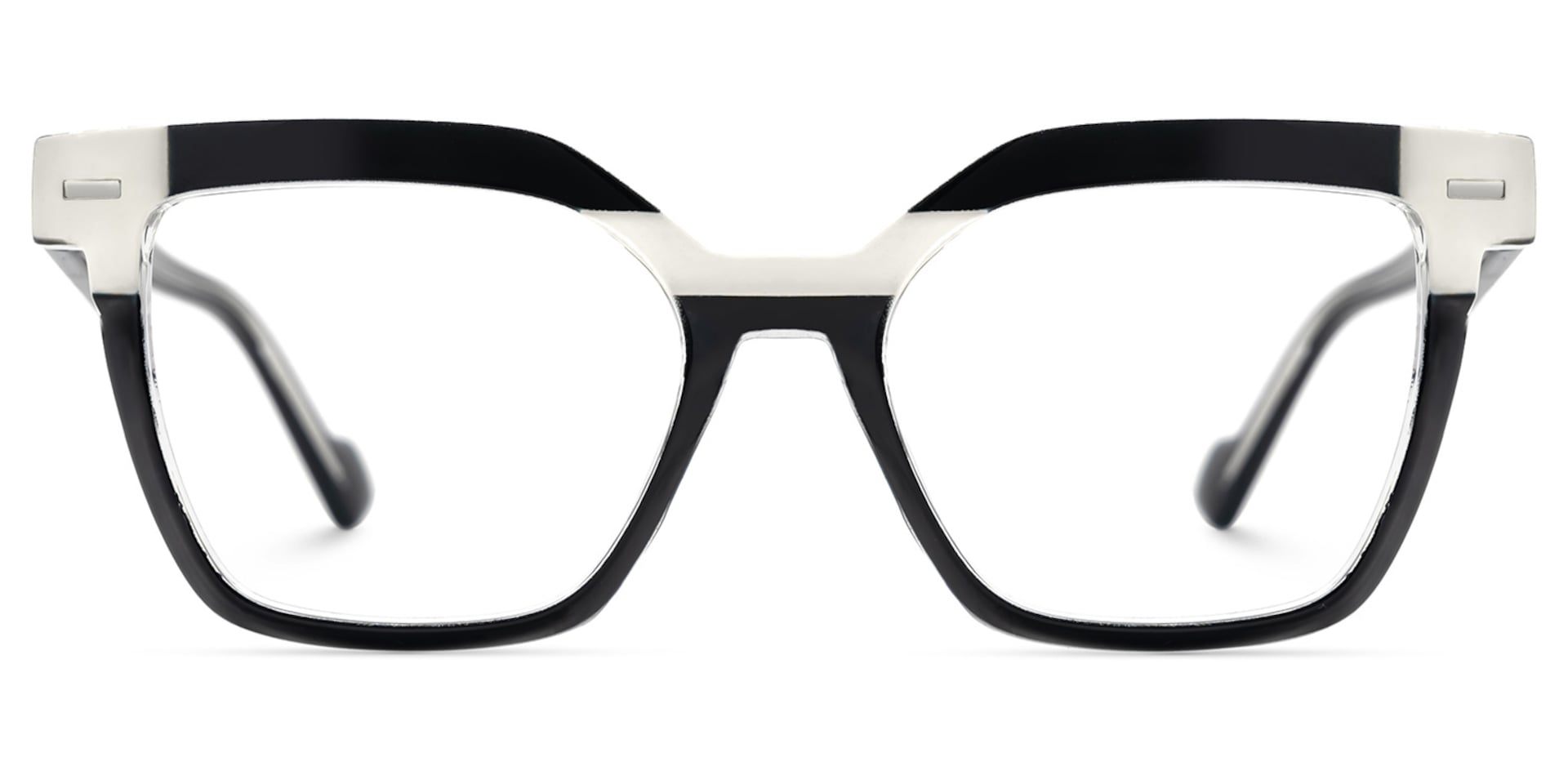 Black White Square Frame Glasses - Pinette on Sale | Zeelool1
