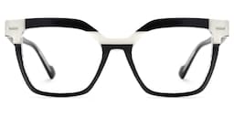 Pinette Square Black White Glasses1