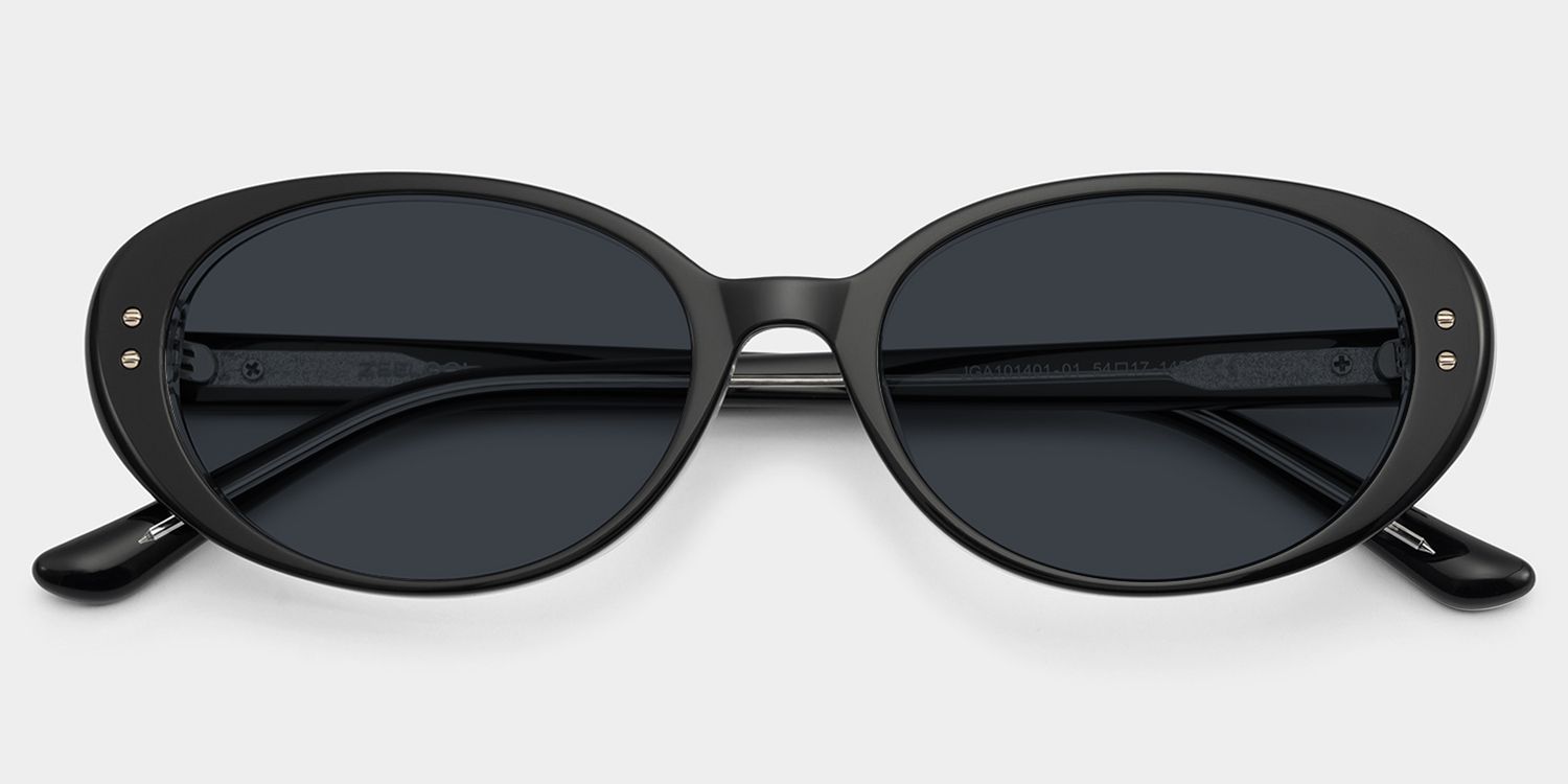 Gagle × Ovall 2LP (オリジナル) Lennon Black Oval Glasses | Retro Varsity Athleisure