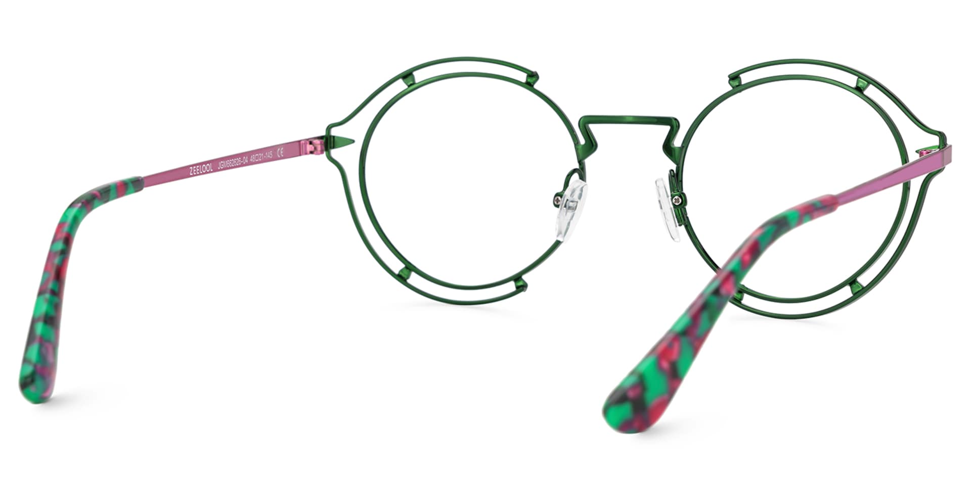 Round Green Eyeglasses With Metal Material4