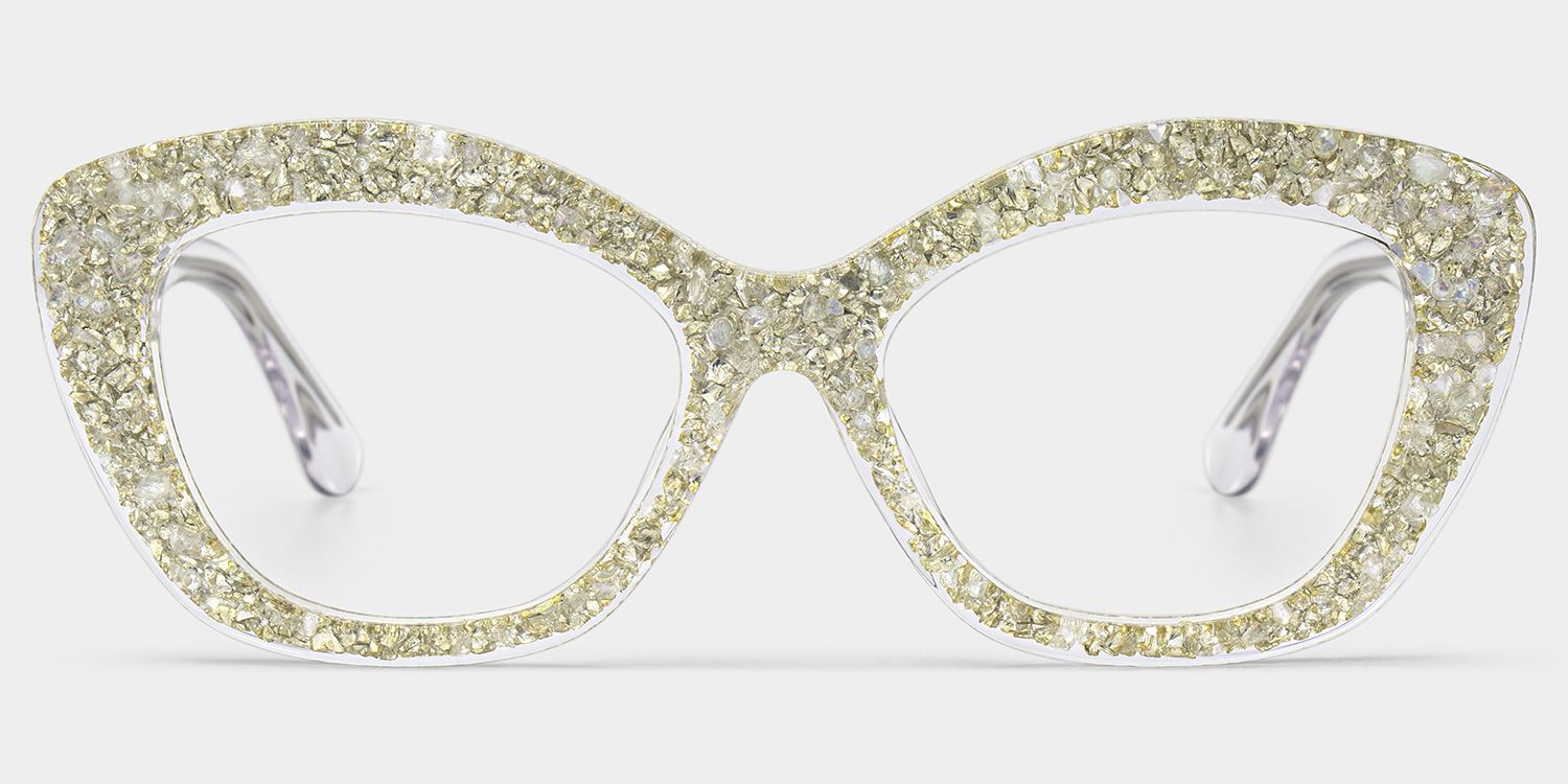 Giselle Cat-eye Clear Rhinestone Glasses Frames | ZEELOOL