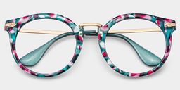 Quentina Blue Round Glasses1