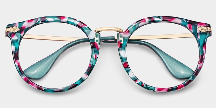 Quentina Blue Round Glasses