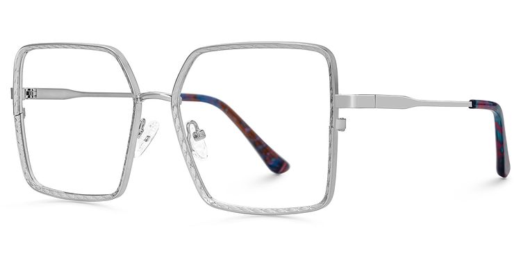Toure Square Silver Diamond Cut Glasses
