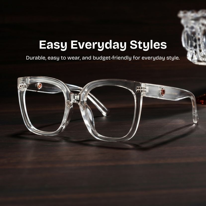 Ebony Square Clear Glasses