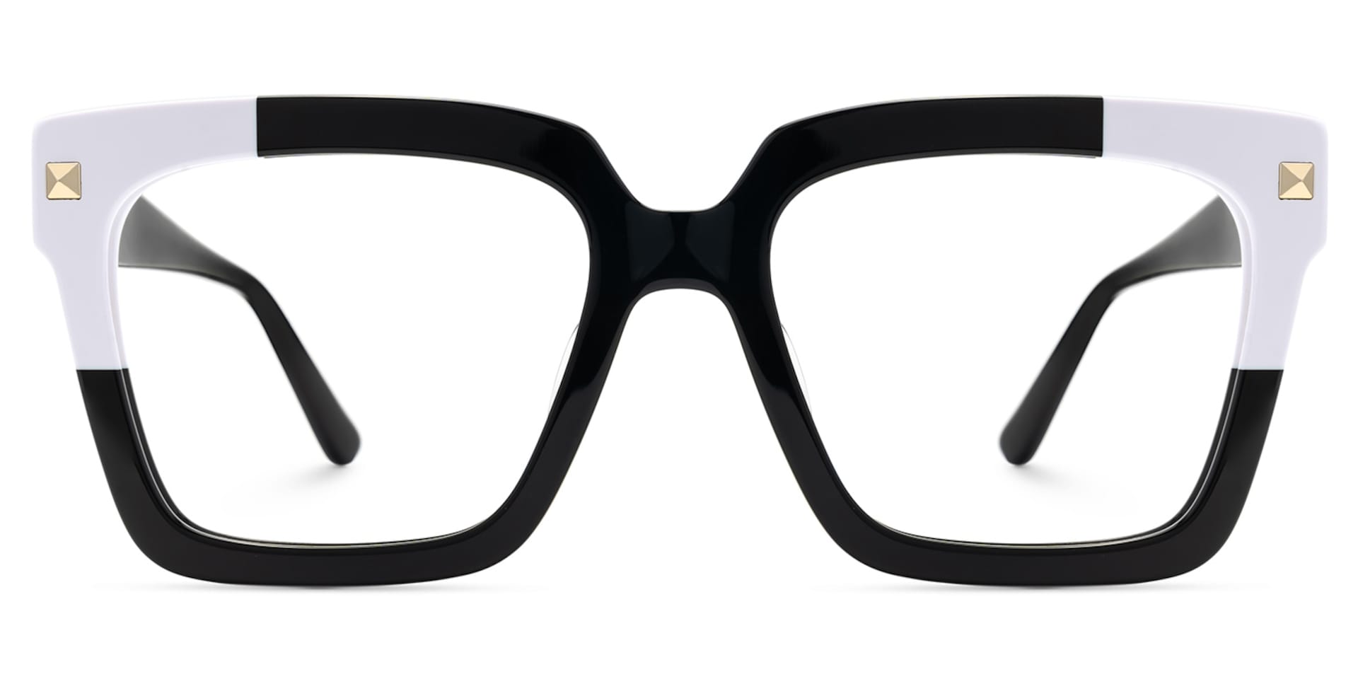 Glendalis Square Black and White Frames for Glasses  | Zeelool0