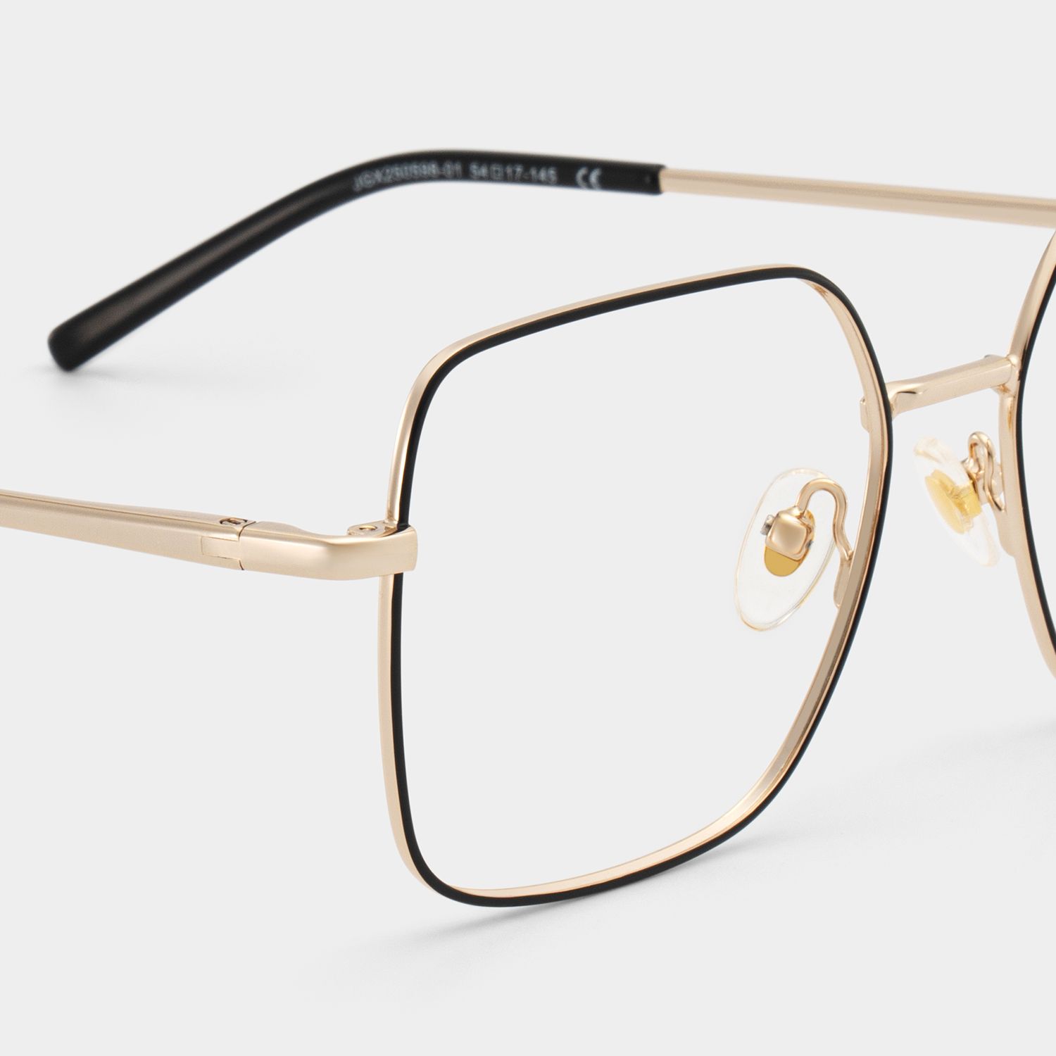 Abigail Black Thin Metal Frame Glasses with Square Shape | ZEELOOL4