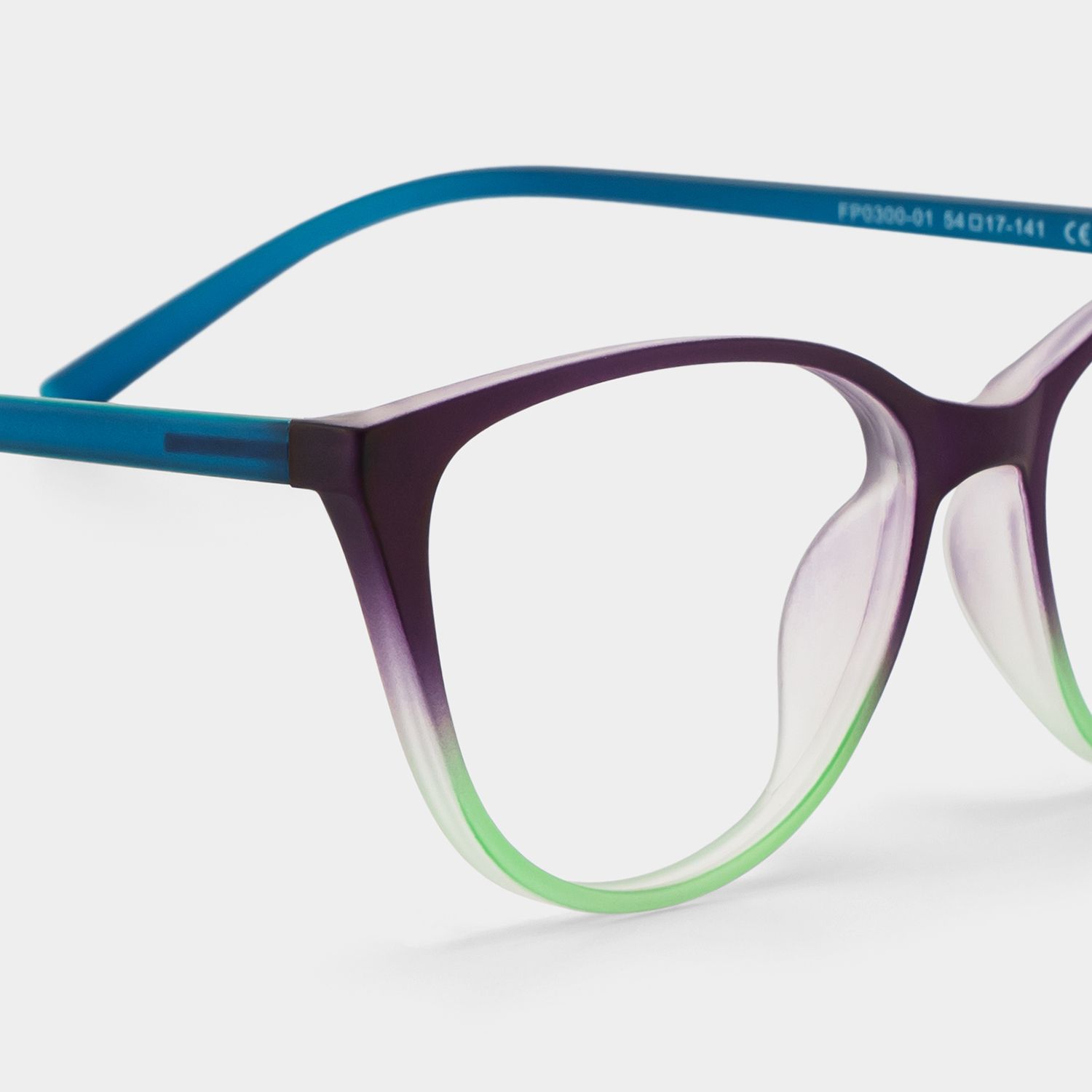 Lucy Cat-Eye Purple-Green Frame Glasses | Zeelool4