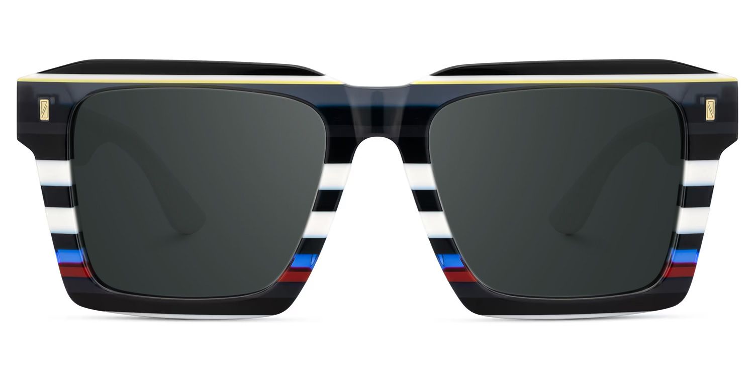 Kenish Acetate Black White Frame Sunglasses | ZEELOOL0