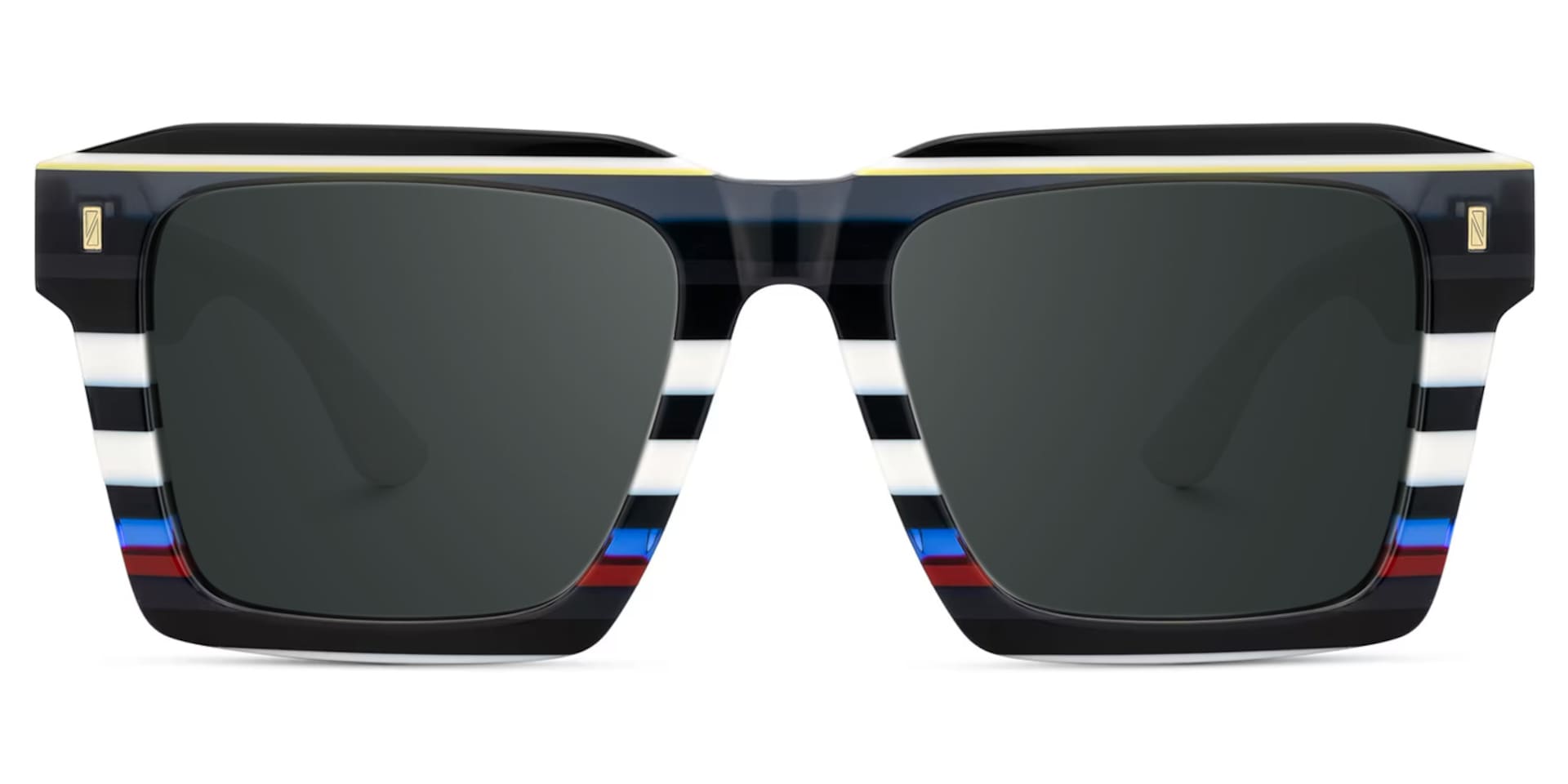 Big Square Sunglasses Frames With Black and White Stripes0