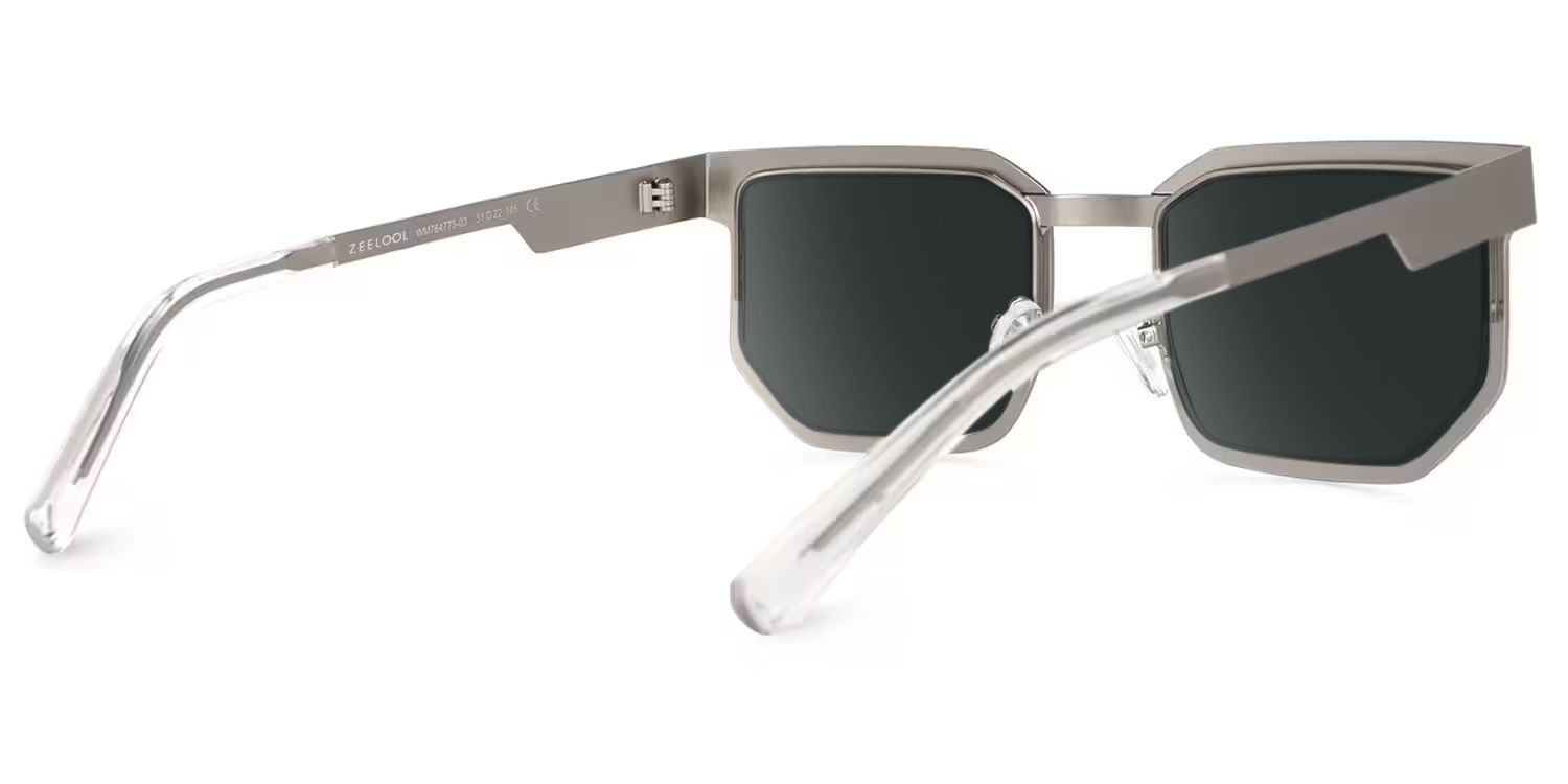 Barber Geometric Silver Sunglasses Frames3
