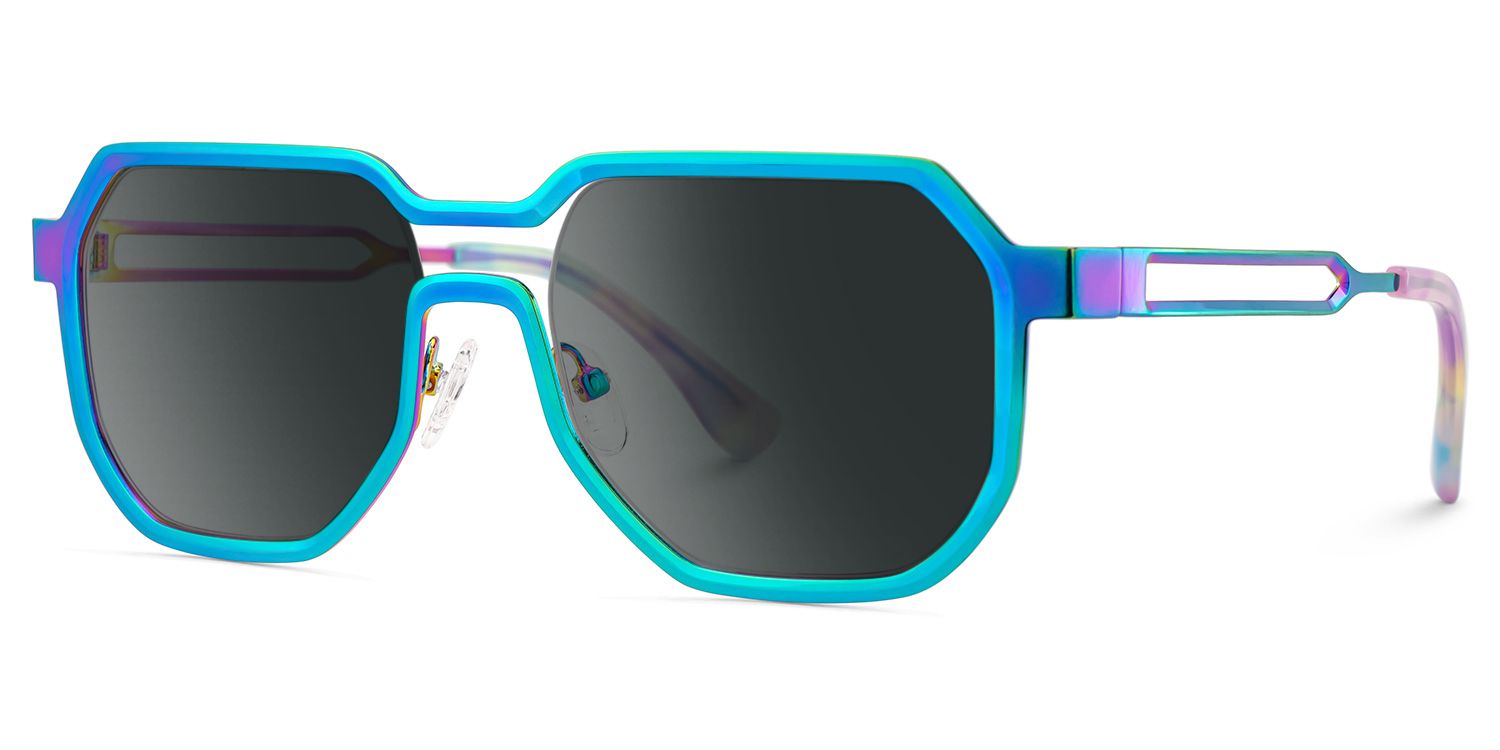 Men's Geometric Sunglasses in an Iridescent Color3