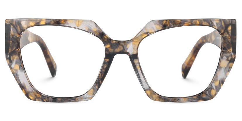 Sileidy Geometric Yellow-Floral Glasses