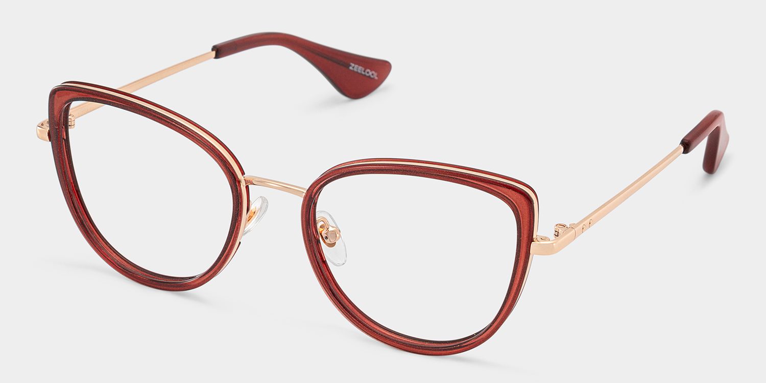 Celine Cat-eye Red Burgundy Eyeglass Frames for Women | ZEELOOL3
