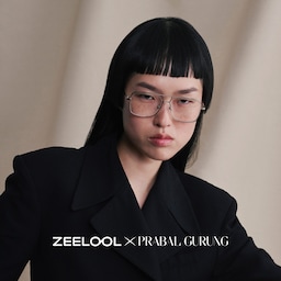 Angular rectangular aviators with a graphic edge.0