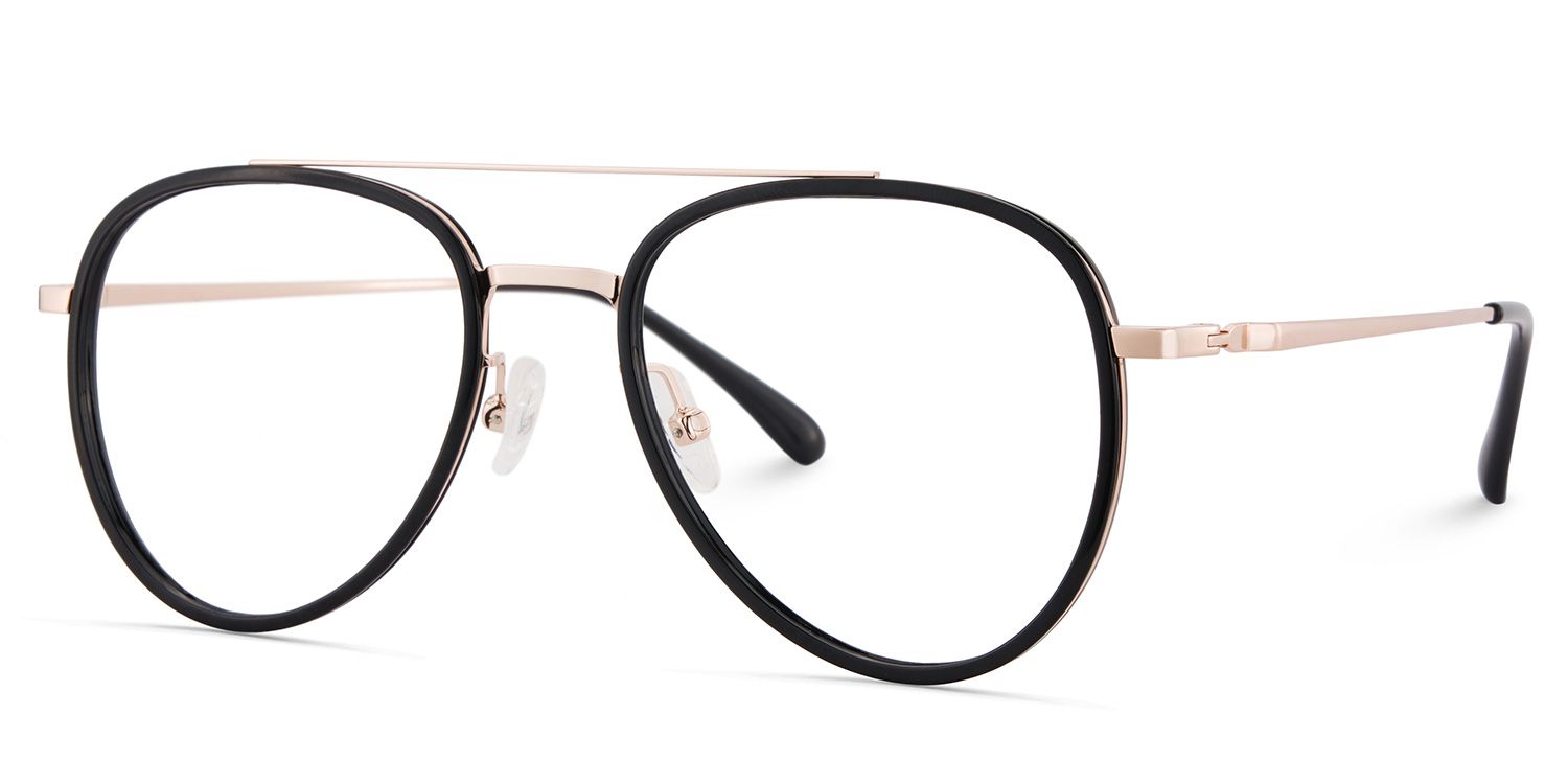 Serrano Avaitor Black Glasses | Zeelool Glasses2