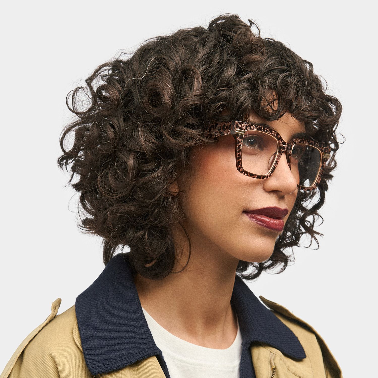 Taylor Square Gold Leopard Frame Glasses for females1