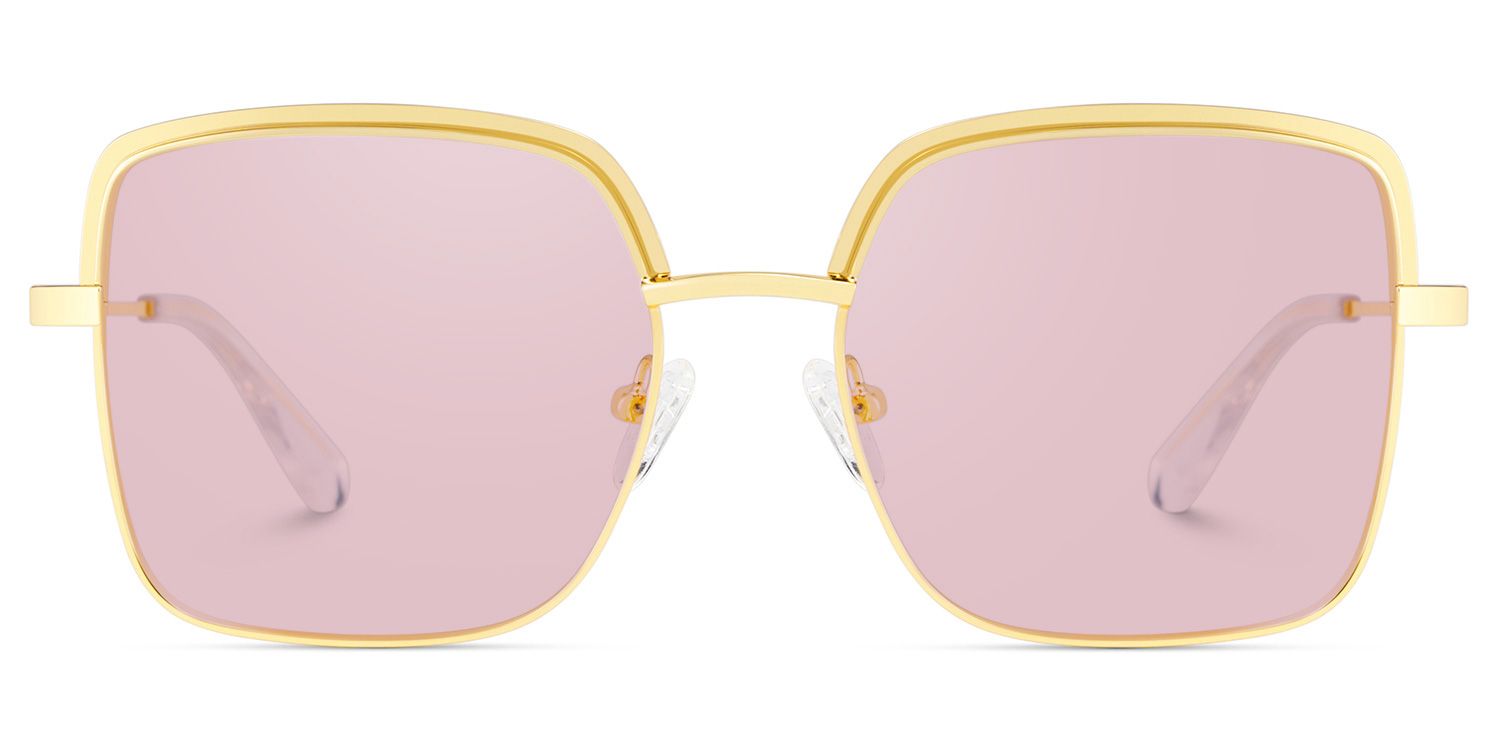 Karan Square Style Gold Frame Sunglasses | ZEELOOL0