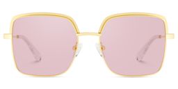 Karan Square Gold Sunglasses0