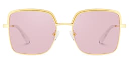 Karan Square Gold Sunglasses0