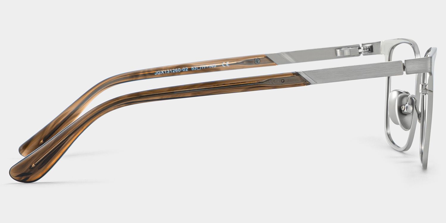 Aubrey Silver Rectangle Glasses for Men | ZEELOOL4