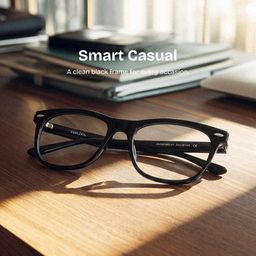Atlas Black Rectangle Glasses0