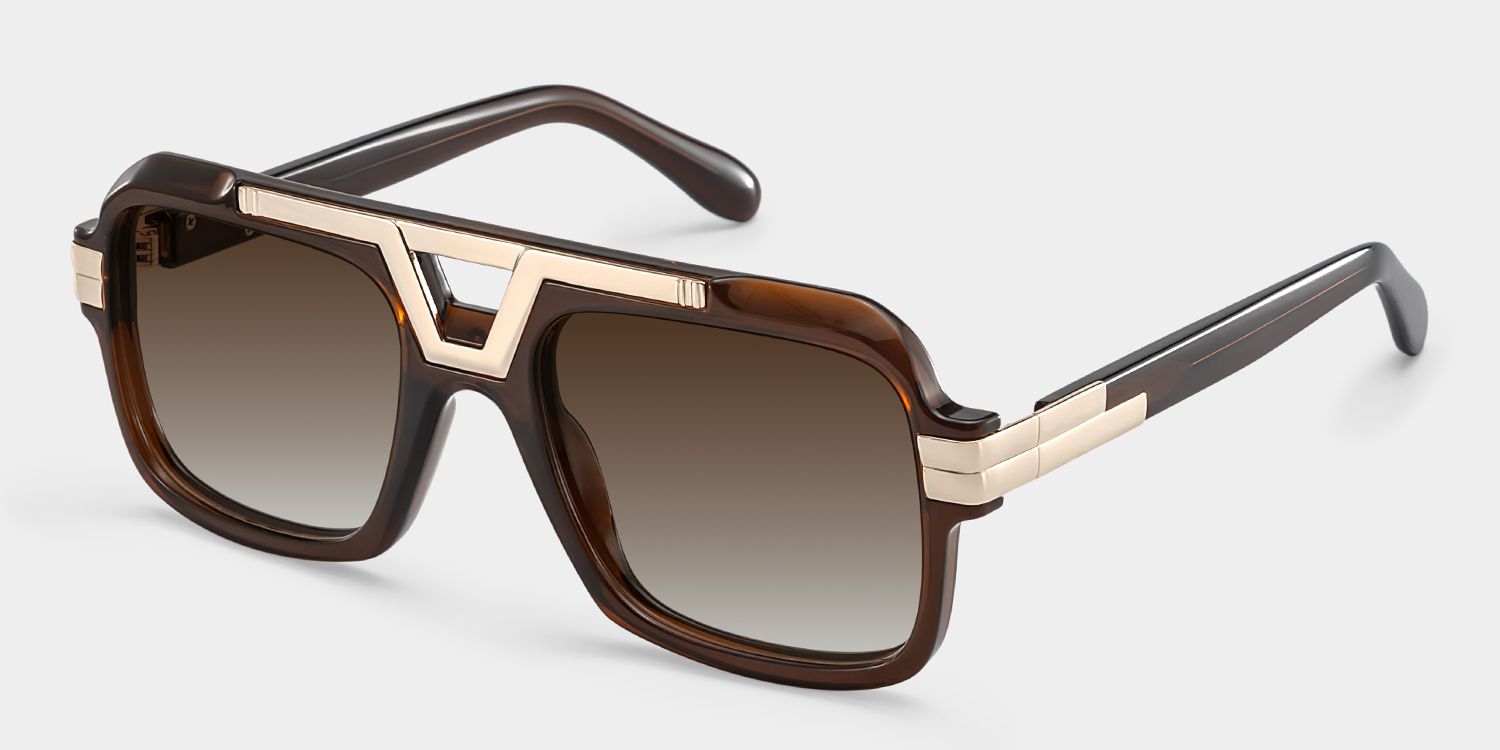 Croswell Mixed Brown Aviator Frame Sunglasses | ZEELOOL