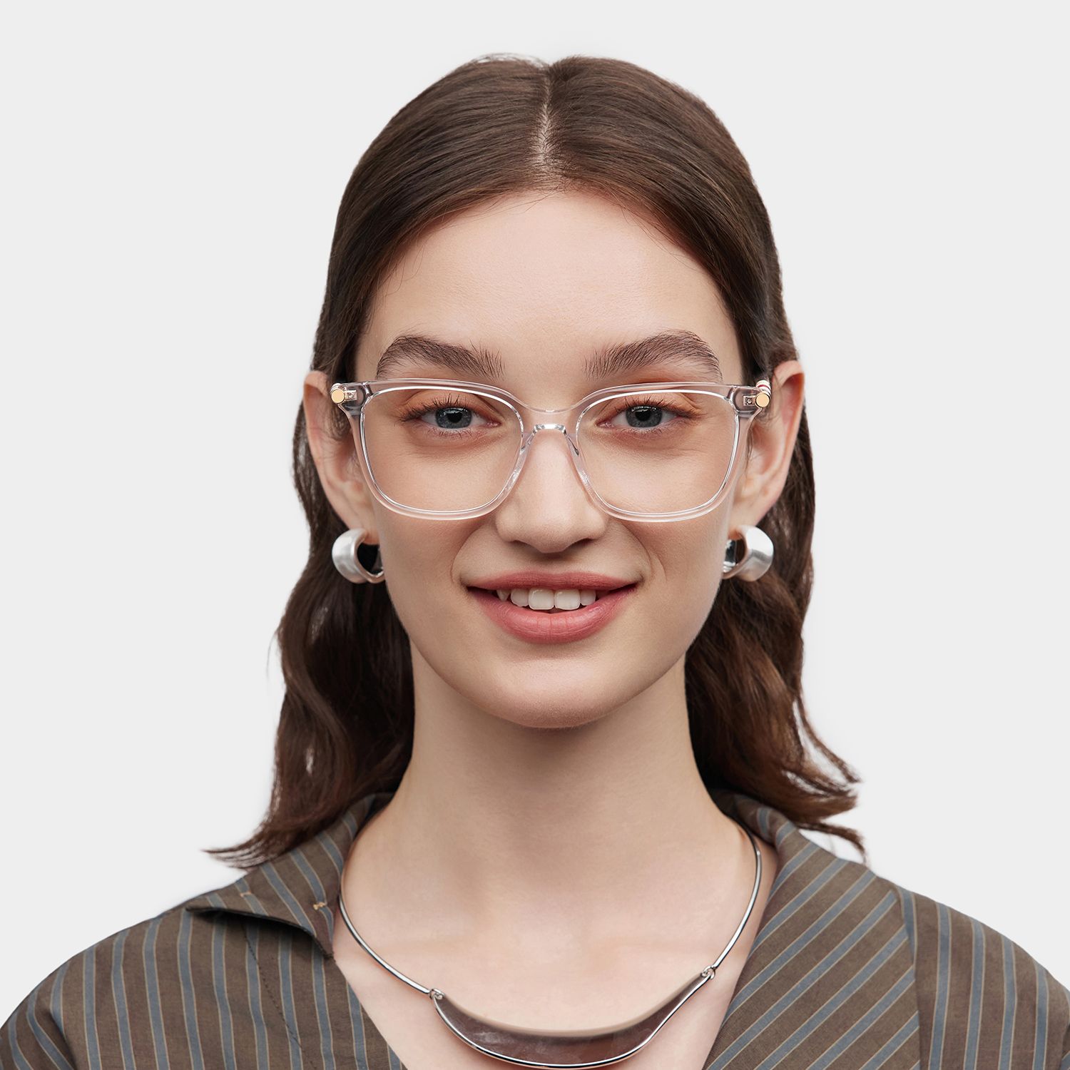 Delilah Square Clear Frame Eyeglasses for Women| ZEELOOL