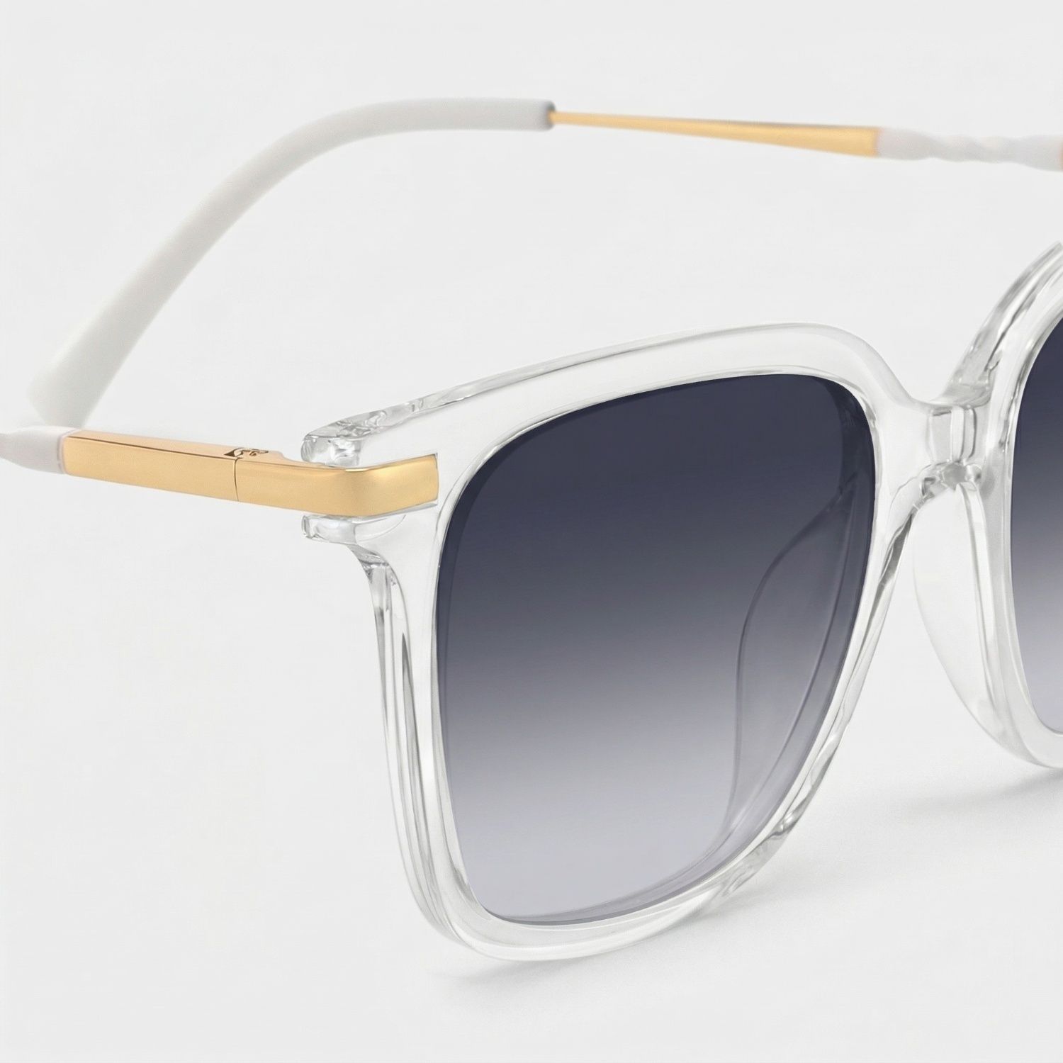 Jacqui Clear Square Polarized Sunglasses for Driving | ZEELOOL4
