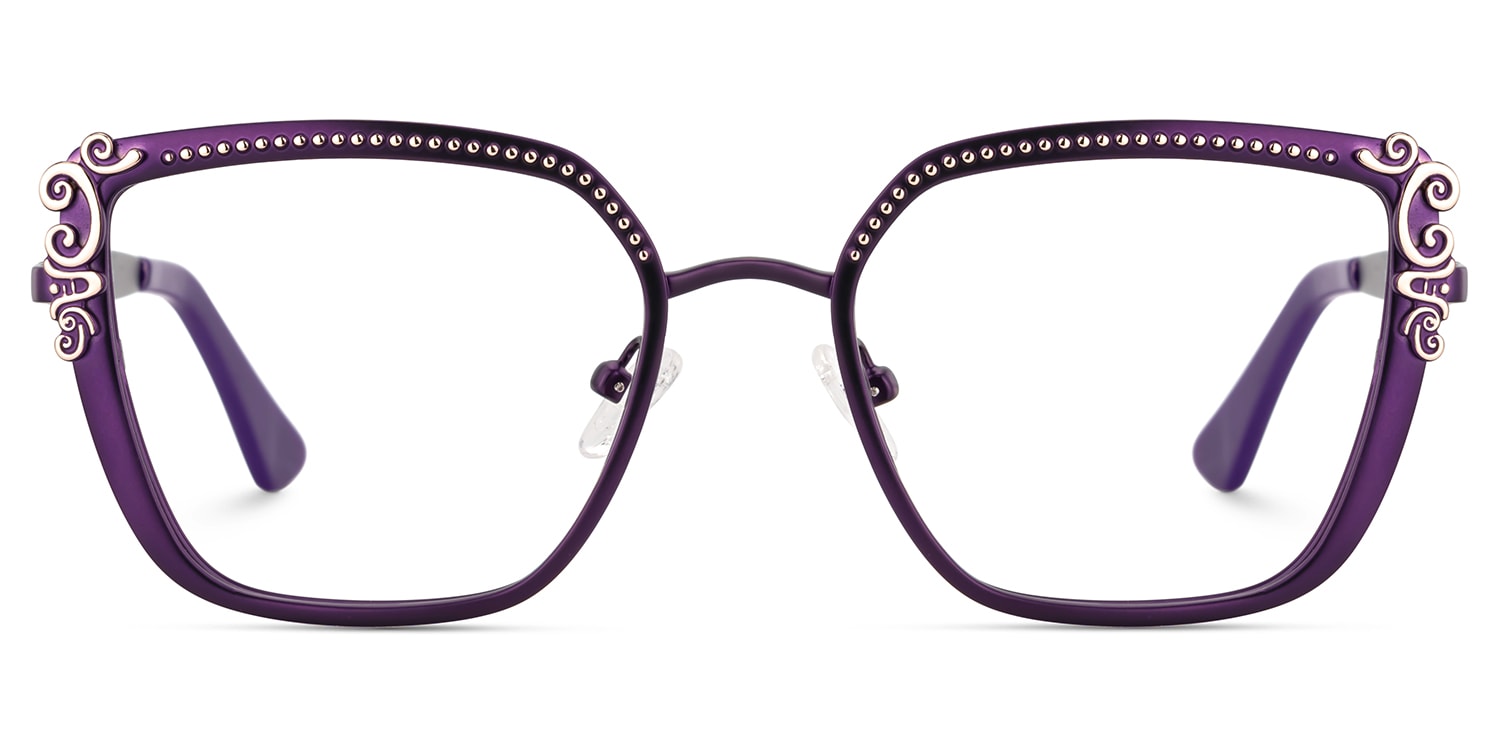 Frieze Rectangle Purple Glasses