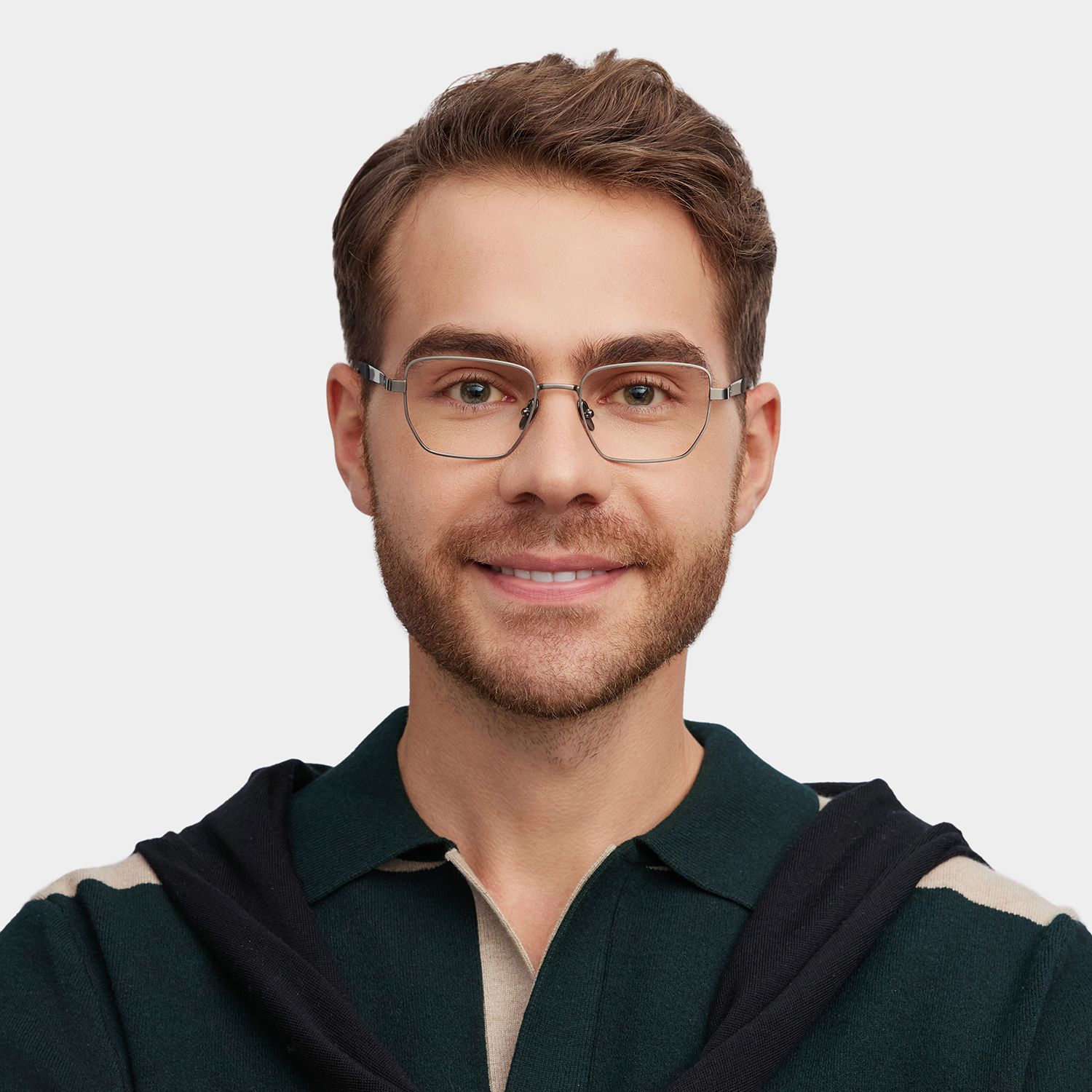 Jameson Gray Frame Prescription Glasses with Geometric Shape | ZEELOOL0