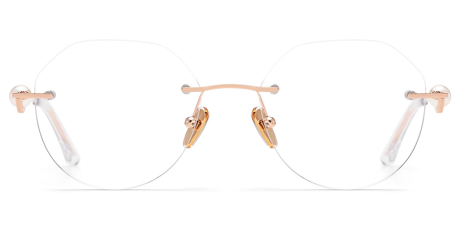 Wyatt Eyeglasses in Geometric Rose Gold Frame | Zeelool2