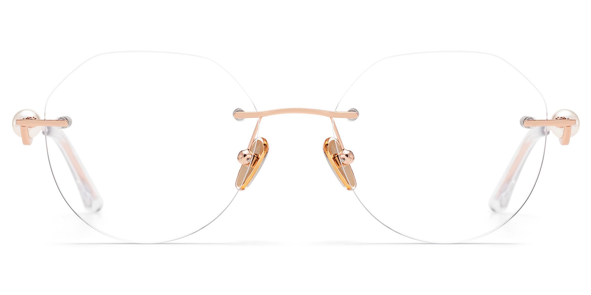 Wyatt Eyeglasses in Geometric Rose Gold Frame | Zeelool2