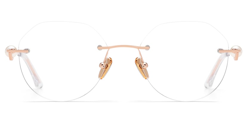 Wyatt  Geometric Rose Gold Glasses