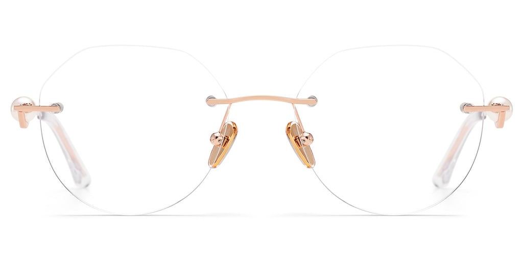 Wyatt  Geometric Rose Gold Glasses