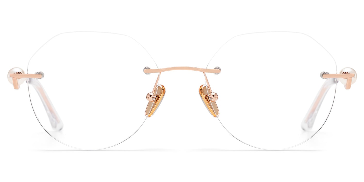 Wyatt  Geometric Rose Gold Glasses