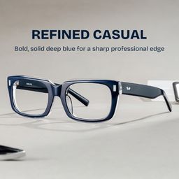 Fayssel Blue Rectangle Glasses0