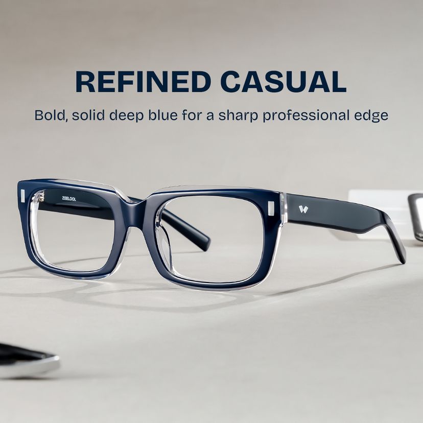 Fayssel Blue Rectangle Glasses