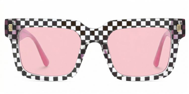 Thomason Black Clear Rectangle Sunglasses