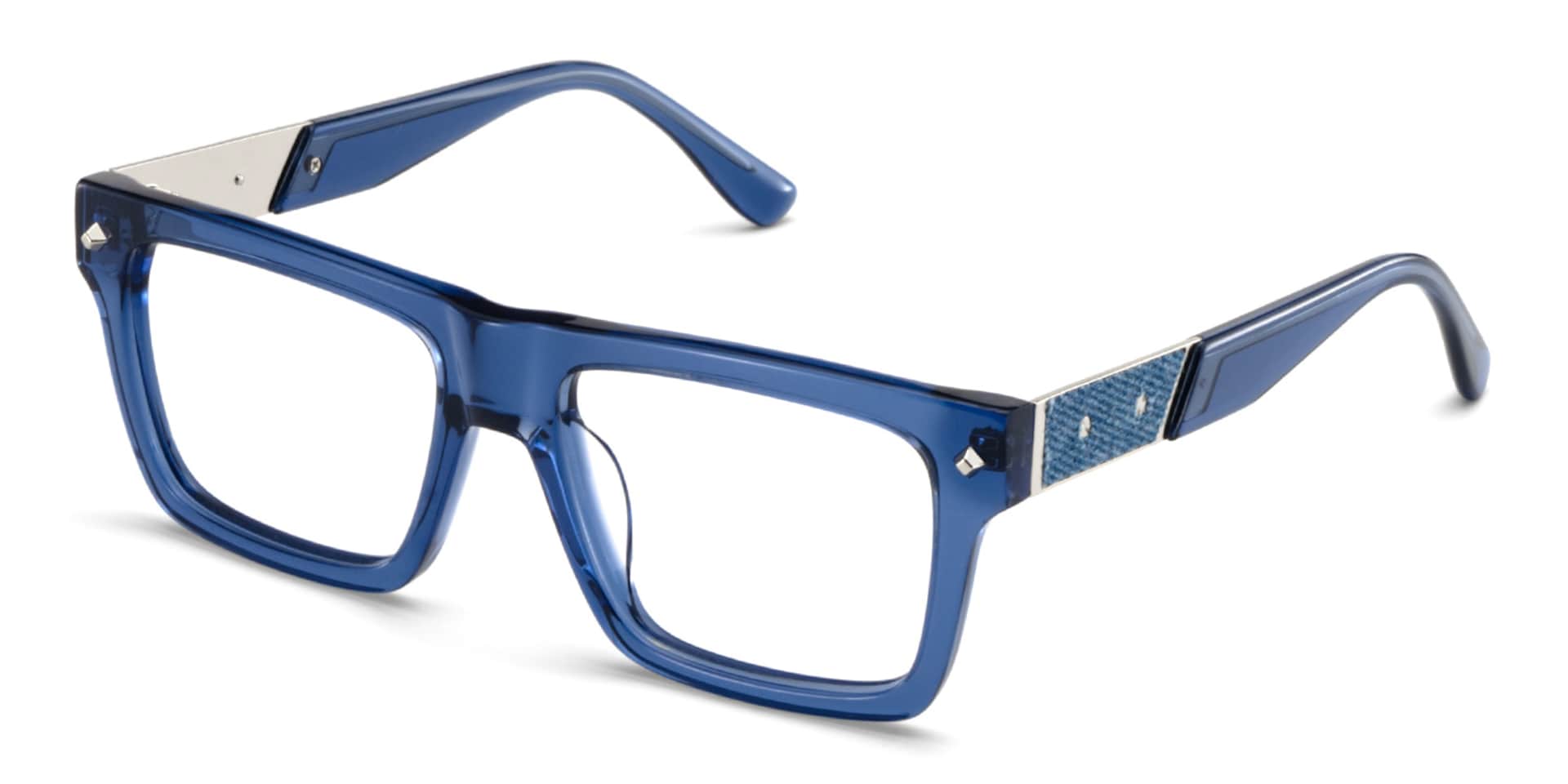 Trent Eyeglasses in Rectangle Blue Frame | Zeelool3