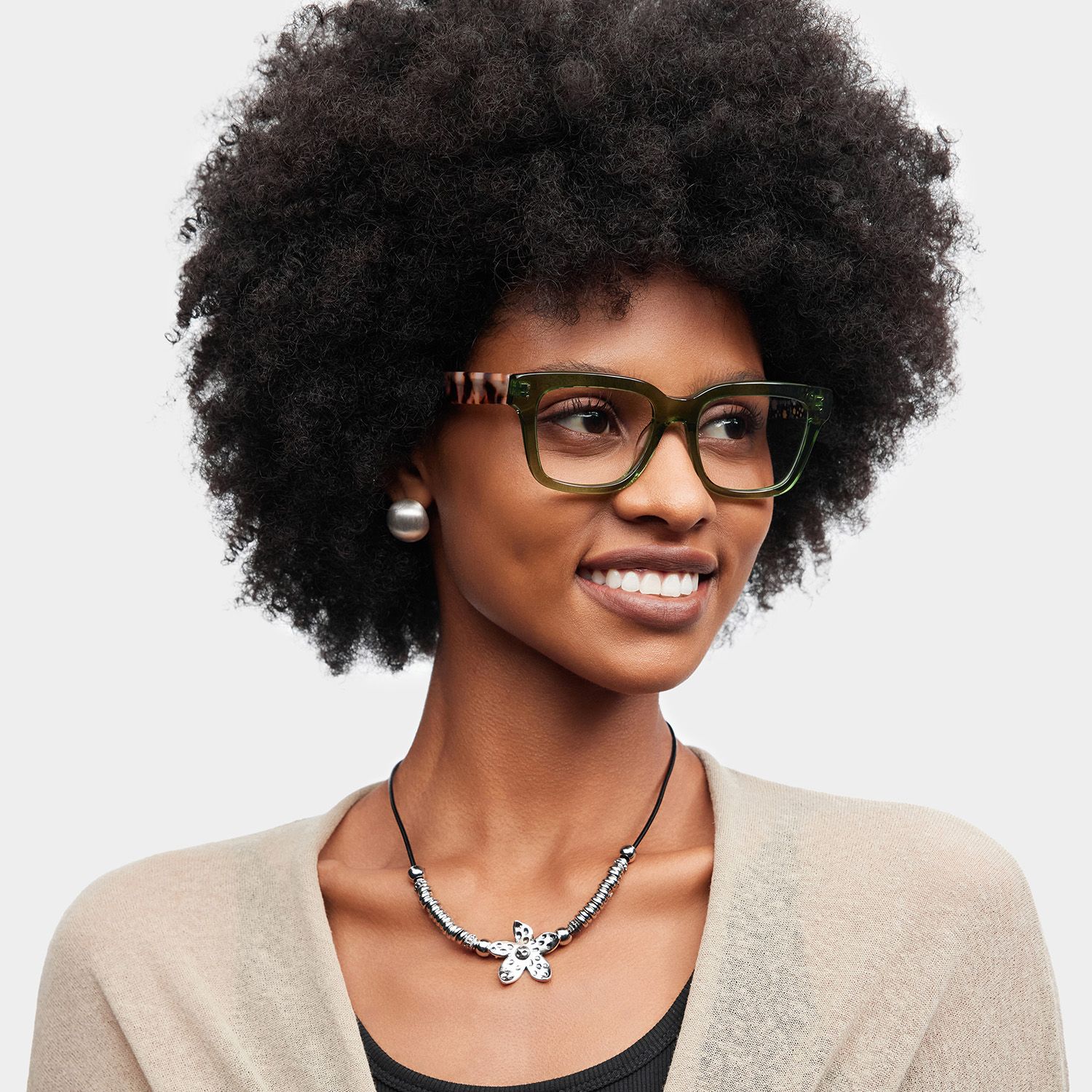 Zinnia Green Frame Glasses with Rectangle Frame Online | ZEELOOL1