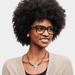 Zinnia Green Rectangle Glasses1