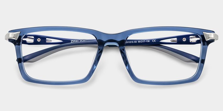 Orion Blue Rectangle Glasses