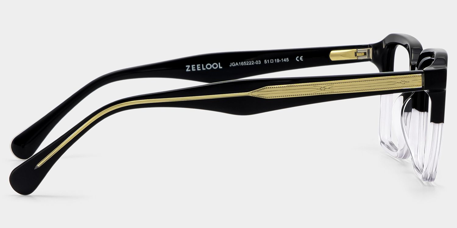 Vickerie Thin Black Clear Glasses in Square Design | Zeelool