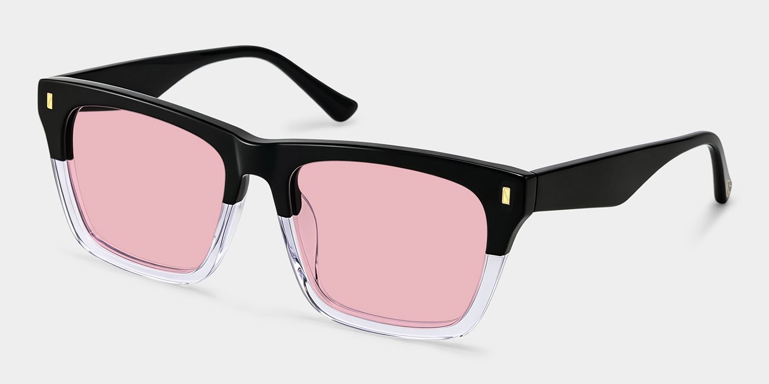 Brookins Rectangle Style Black Clear Frame Sunglasses | ZEELOOL2
