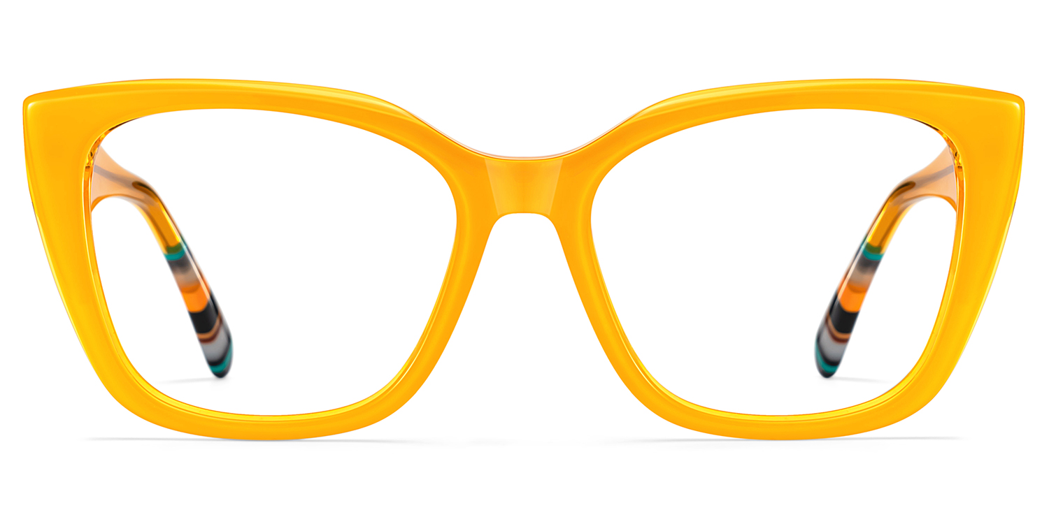 Julius Yellow Frame Glasses with Butterfly Frame Online | ZEELOOL