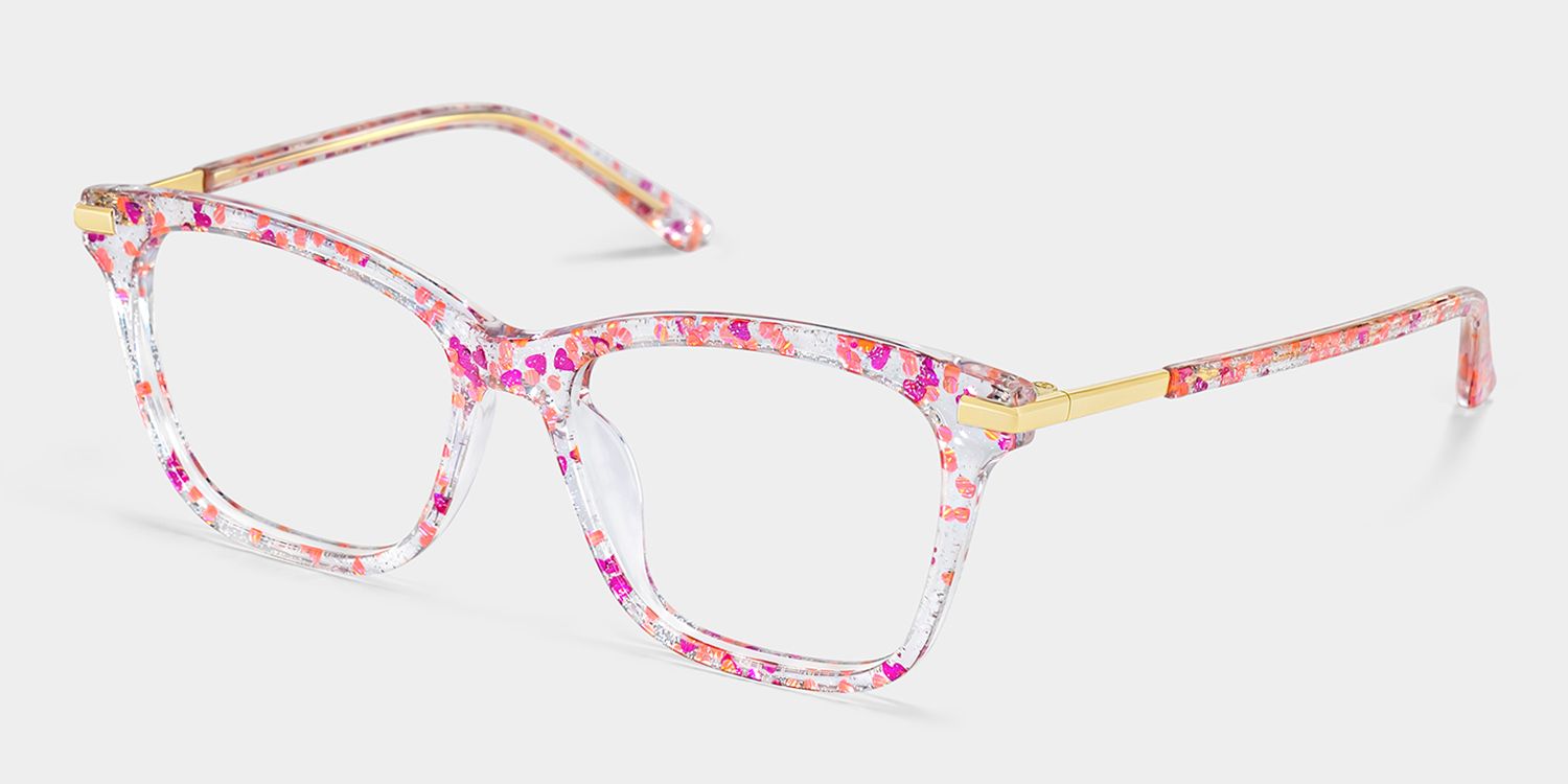 Eliot Rectangle Pink mixed Glasses for Women | ZEELOOL2